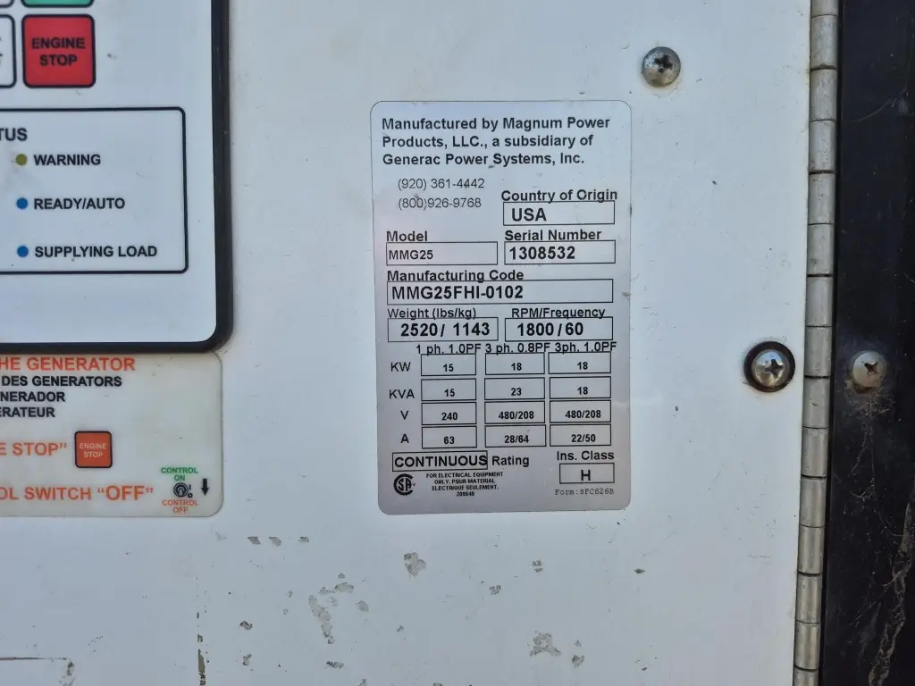 مولد MAGNUM للبيع في القاهرة,  MAGNUM MMG25s موديل 2022 تواجد القاهرة, أفضل موقع لبيع الشاحنات والمعدات الثقيلة في مصر